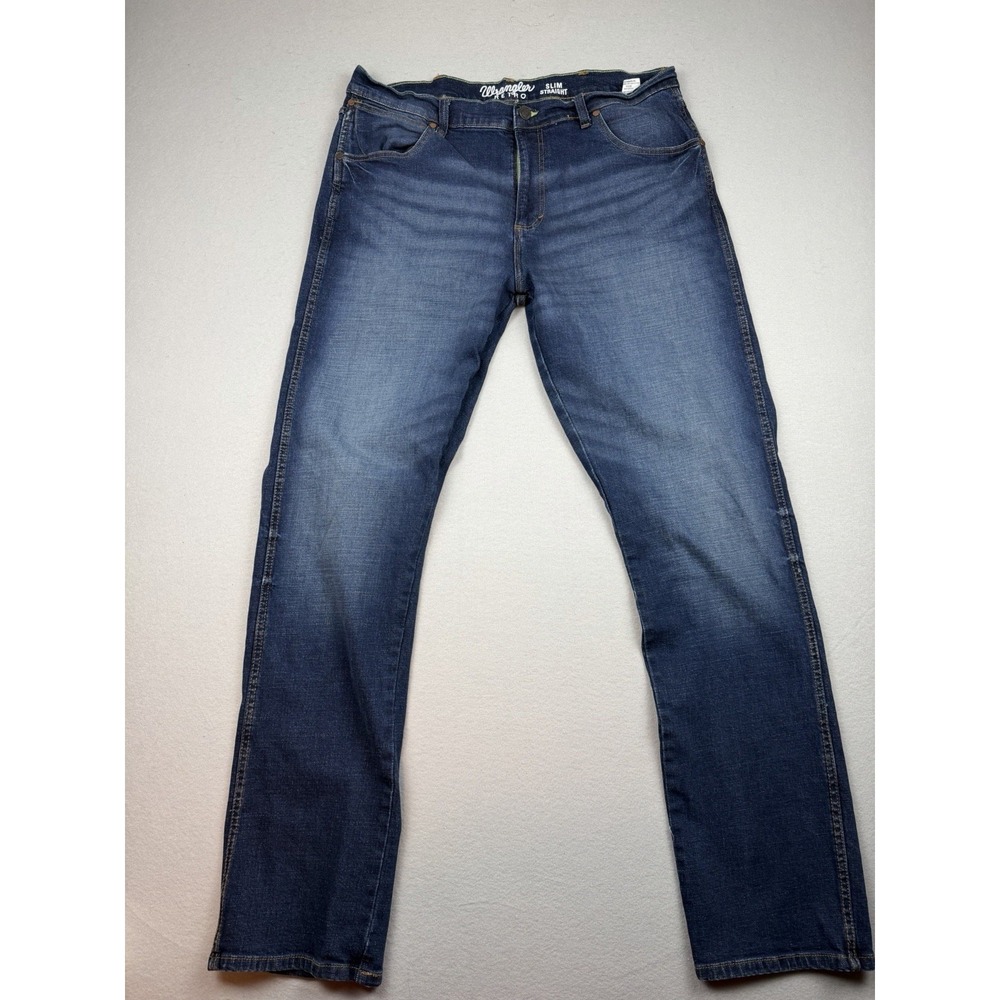 Wrangler Retro Slim Boot Cut Blue Denim Western Cowboy Jeans Men's 38x36